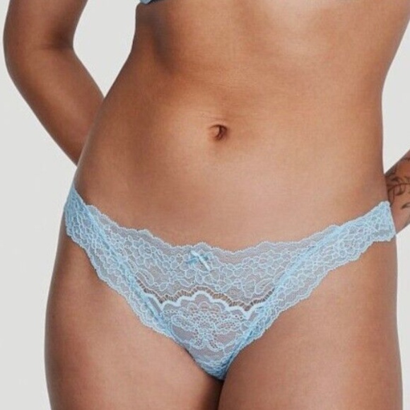Victoria’s Secret LeFleur Lace Cheekini in Blue Topaz sz lg - Picture 1 of 4